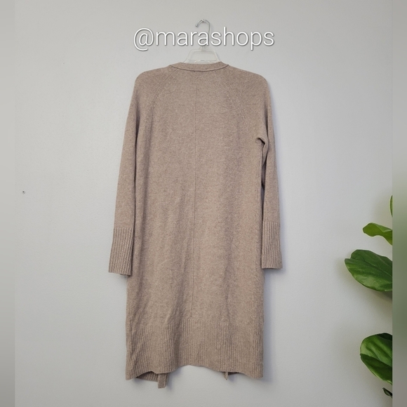 White + Warren Cashmere Tan Maxi Cardigan - Picture 3 of 5